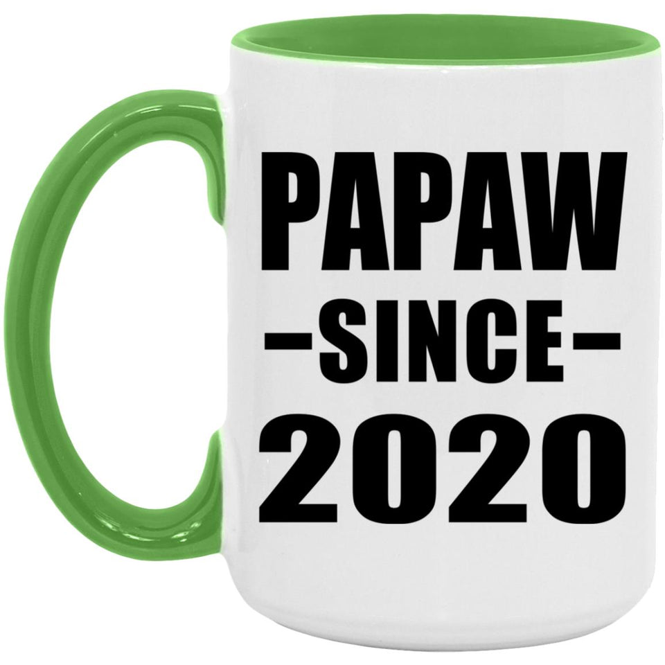 Papaw Since 2020 - 15oz Accent Mug Green