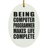 Being Computer Programmer Makes Life Complete - Oval Ornament