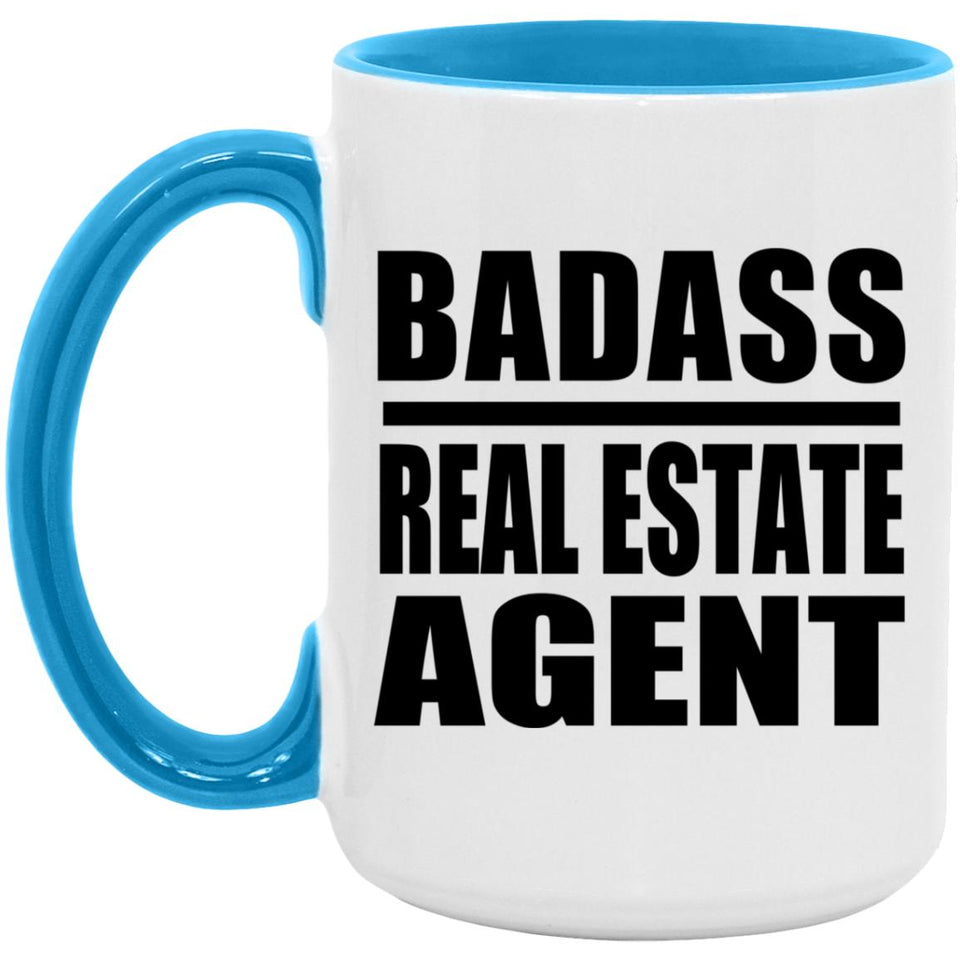 Badass Real Estate Agent - 15oz Accent Mug Blue