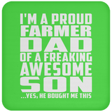 Proud Farmer Dad Of Awesome Son - Drink Coaster