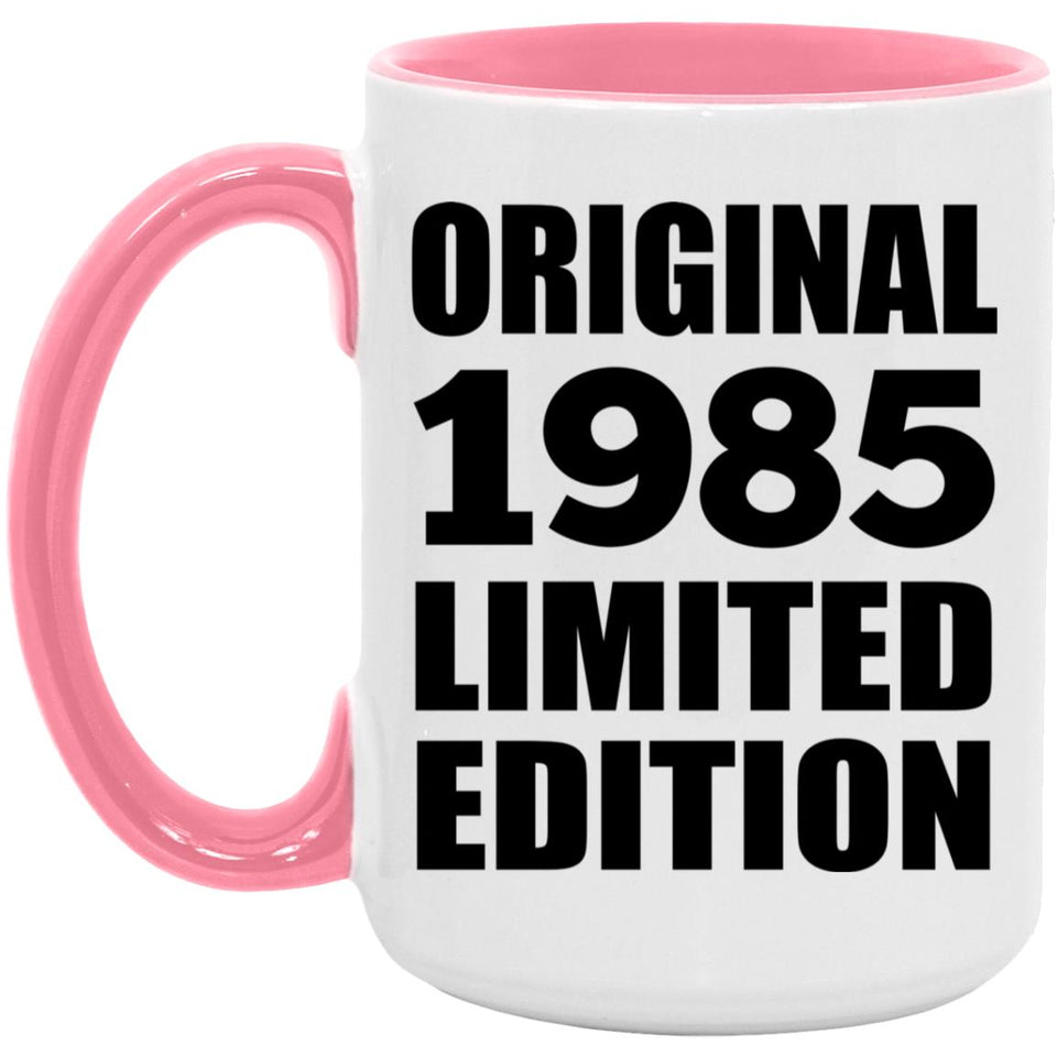 39th Birthday Original 1985 Limited Edition - 15oz Accent Mug Pink