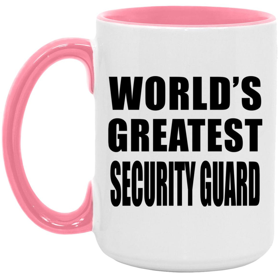 World's Greatest Security Guard - 15oz Accent Mug Pink