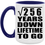 16th Anniversary Square Root of 256 Years Lifetime To Go - 15oz Accent Mug Purple