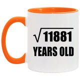 109th Birthday Square Root of 11881 Years Old - 11oz Accent Mug Orange