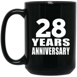 28th Anniversary 28 Years - 15 Oz Coffee Mug Black
