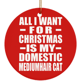 All I Want For Christmas Is My Domestic Mediumhair Cat - Circle Ornament