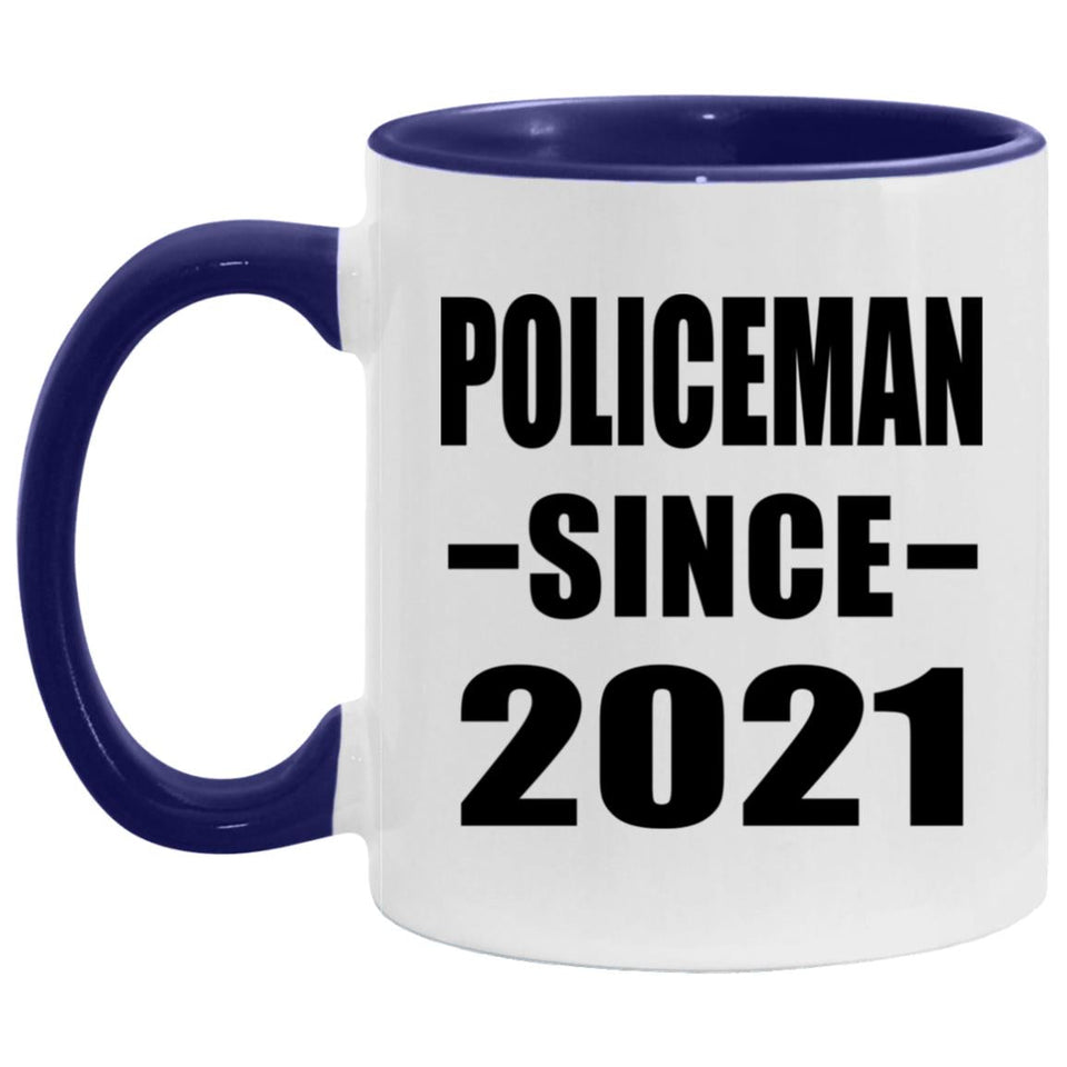 Policeman Since 2021 - 11oz Accent Mug Purple