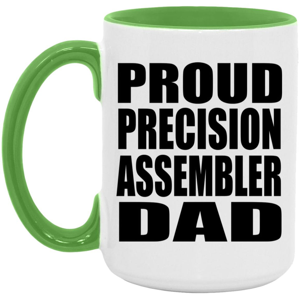Proud Precision Assembler Dad - 15oz Accent Mug Green
