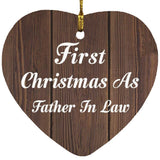 First Christmas As Father In Law - Heart Ornament D