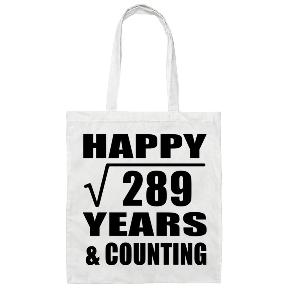 Happy 17th Anniversary Square Root of 289 Years & Counting - Tote Bag White
