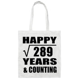 Happy 17th Anniversary Square Root of 289 Years & Counting - Tote Bag White