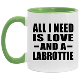 All I Need Is Love And A Labrottie - 11oz Accent Mug Green