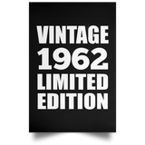 62nd Birthday Vintage 1962 Limited Edition - Poster Portrait