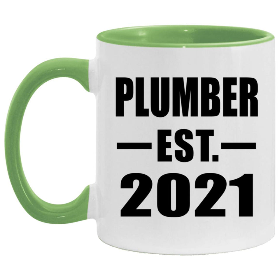 Plumber Established EST. 2021 - 11oz Accent Mug Green