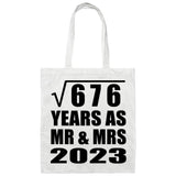 26th Anniversary Square Root of 676 Years As Mr & Mrs 2023 - Tote Bag White