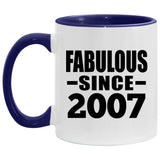 17th Birthday Fabulous Since 2007 - 11oz Accent Mug Purple