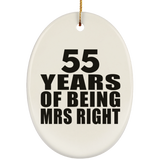 55th Anniversary 55 Years Of Being Mrs Right - Oval Ornament