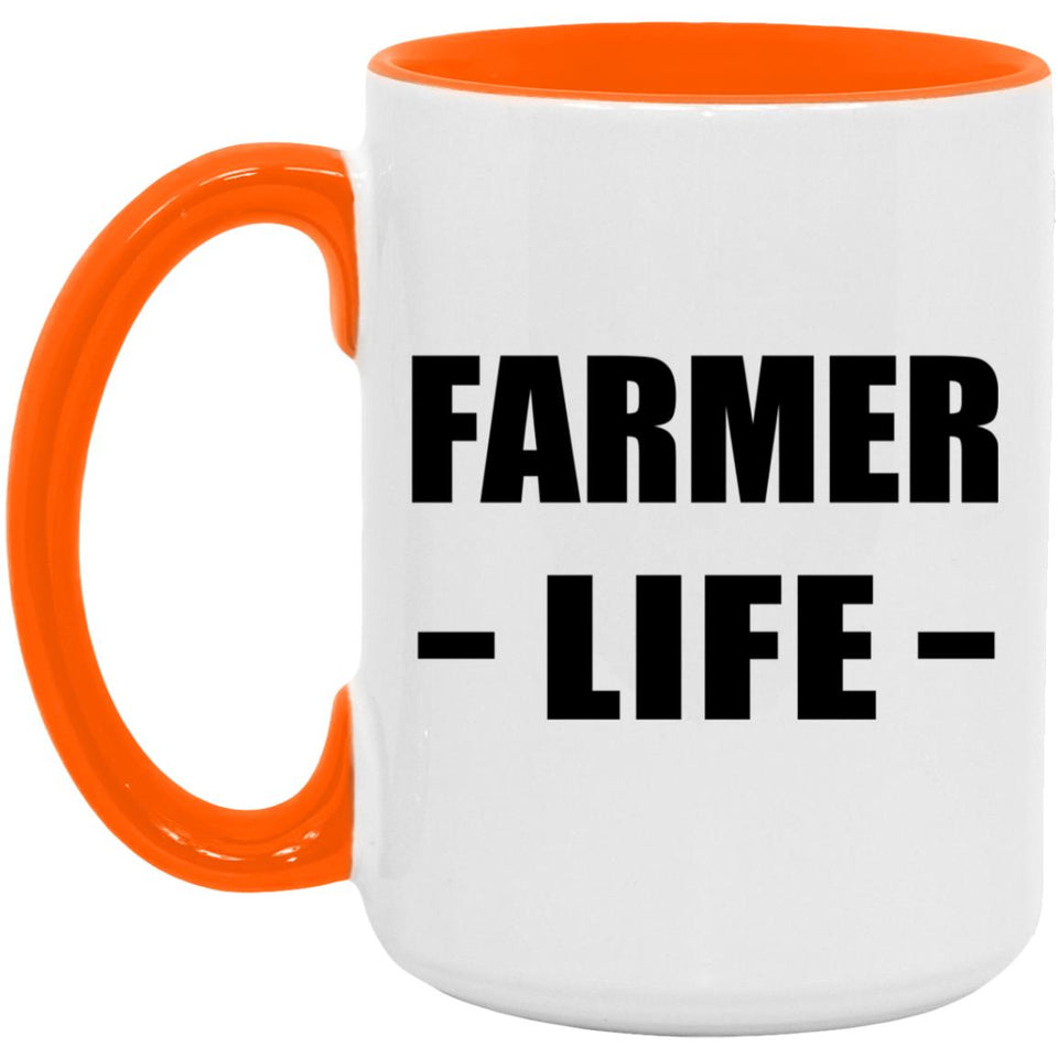 Farmer Life - 15oz Accent Mug Orange