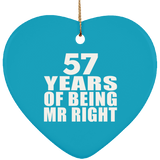 57th Anniversary 57 Years Of Being Mr Right - Heart Ornament