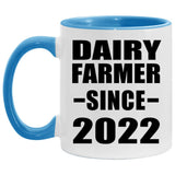 Dairy Farmer Since 2022 - 11oz Accent Mug Blue