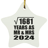 41st Anniversary Square Root of 1681 Years As Mr & Mrs 2024 - Star Ornament