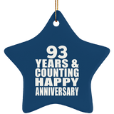 Happy 93rd Anniversary 93 Years & Counting - Star Ornament