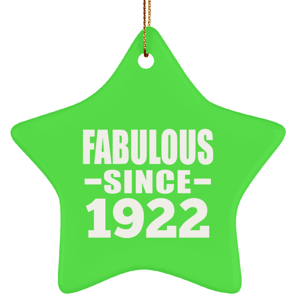 102nd Birthday Fabulous Since 1922 - Star Ornament