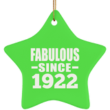 102nd Birthday Fabulous Since 1922 - Star Ornament