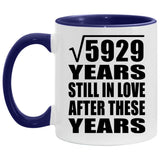 77th Anniversary Square Root Of 5929 Years Still In Love - 11oz Accent Mug Purple