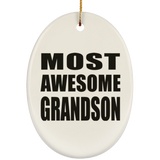 Most Awesome Grandson - Oval Ornament