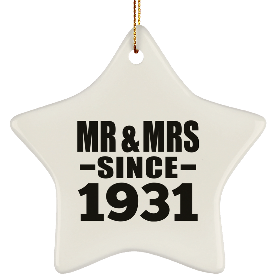 93rd Anniversary Mr & Mrs Since 1931 - Star Ornament