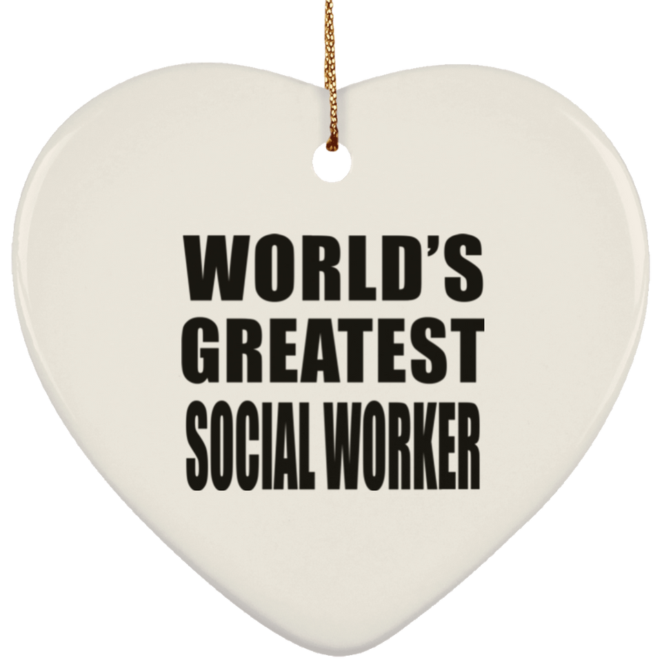 World's Greatest Social Worker - Heart Ornament