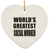World's Greatest Social Worker - Heart Ornament