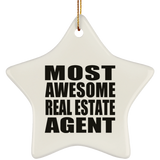 Most Awesome Real Estate Agent - Star Ornament