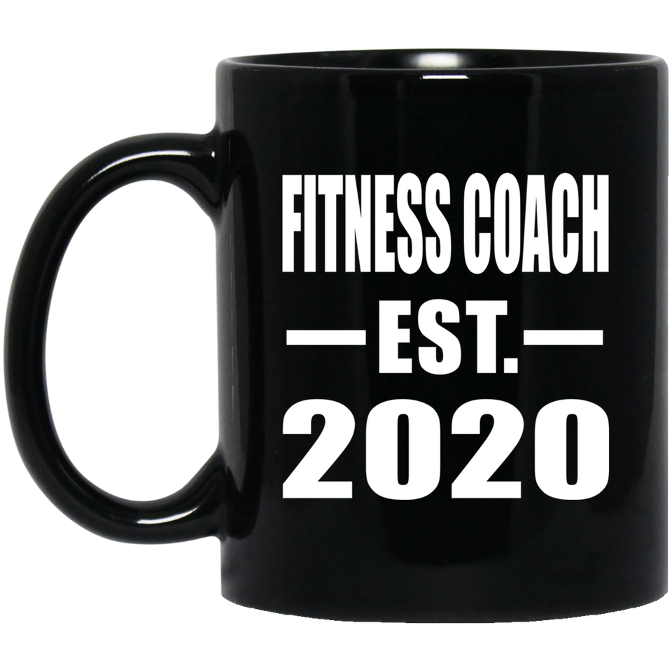 Fitness Coach Established EST. 2020 - 11oz Coffee Mug Black