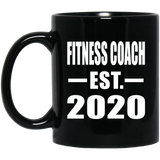 Fitness Coach Established EST. 2020 - 11oz Coffee Mug Black