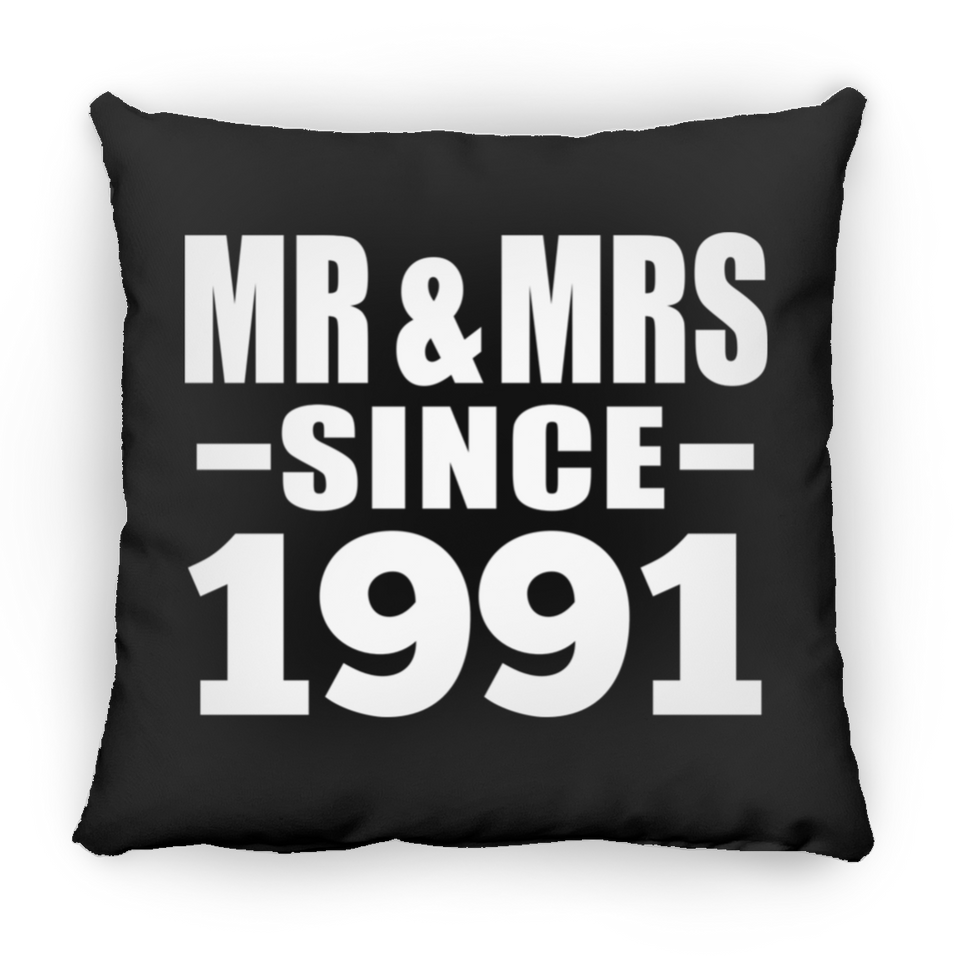 33rd Anniversary Mr & Mrs Since 1991 - Throw Pillow Black