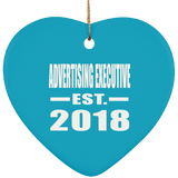 Advertising Executive Established EST. 2018 - Heart Ornament