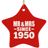 74th Anniversary Mr & Mrs Since 1950 - Star Ornament