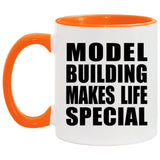 Model Building Makes Life Special - 11oz Accent Mug Orange