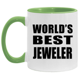 World's Best Jeweler - 11oz Accent Mug Green