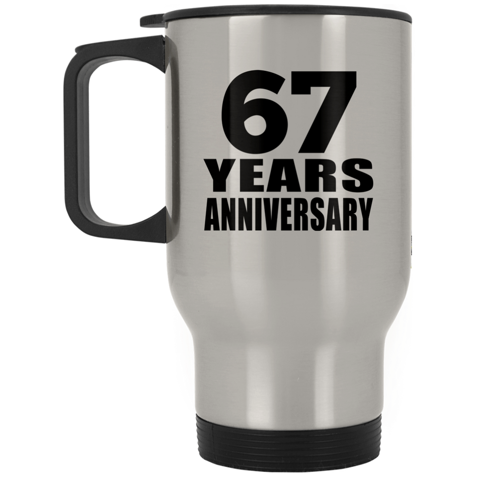 67th Anniversary 67 Years - Silver Travel Mug