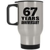 67th Anniversary 67 Years - Silver Travel Mug