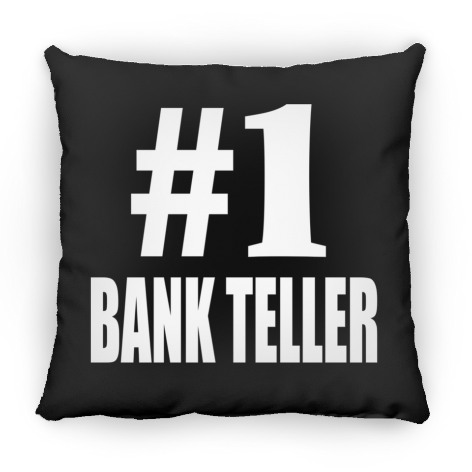 Number One #1 Bank Teller - Throw Pillow Black