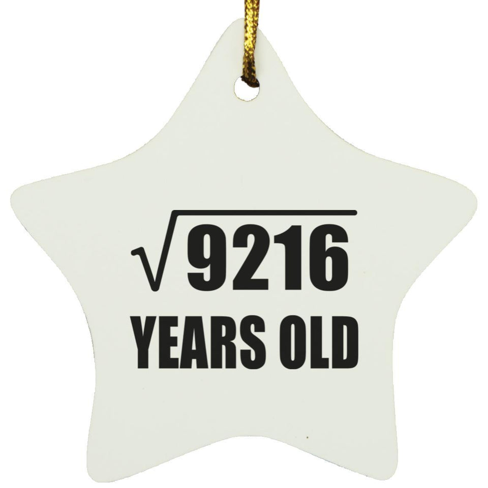 96th Birthday Square Root of 9216 Years Old - Star Ornament