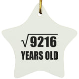 96th Birthday Square Root of 9216 Years Old - Star Ornament