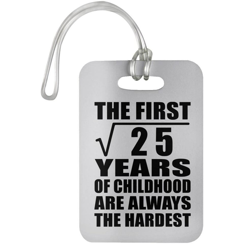 5th Birthday Square Root of 25 Years of Childhood - Luggage Bag Tag