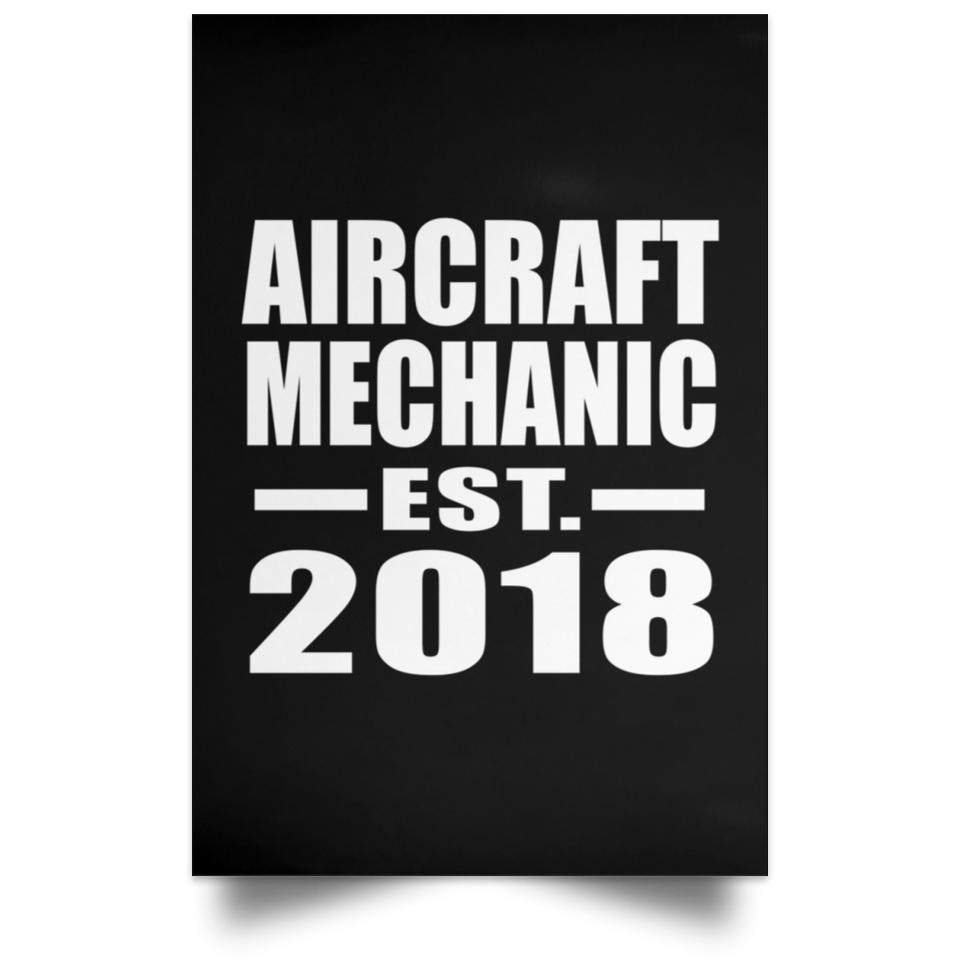 Aircraft Mechanic Established EST. 2018 - Poster Portrait