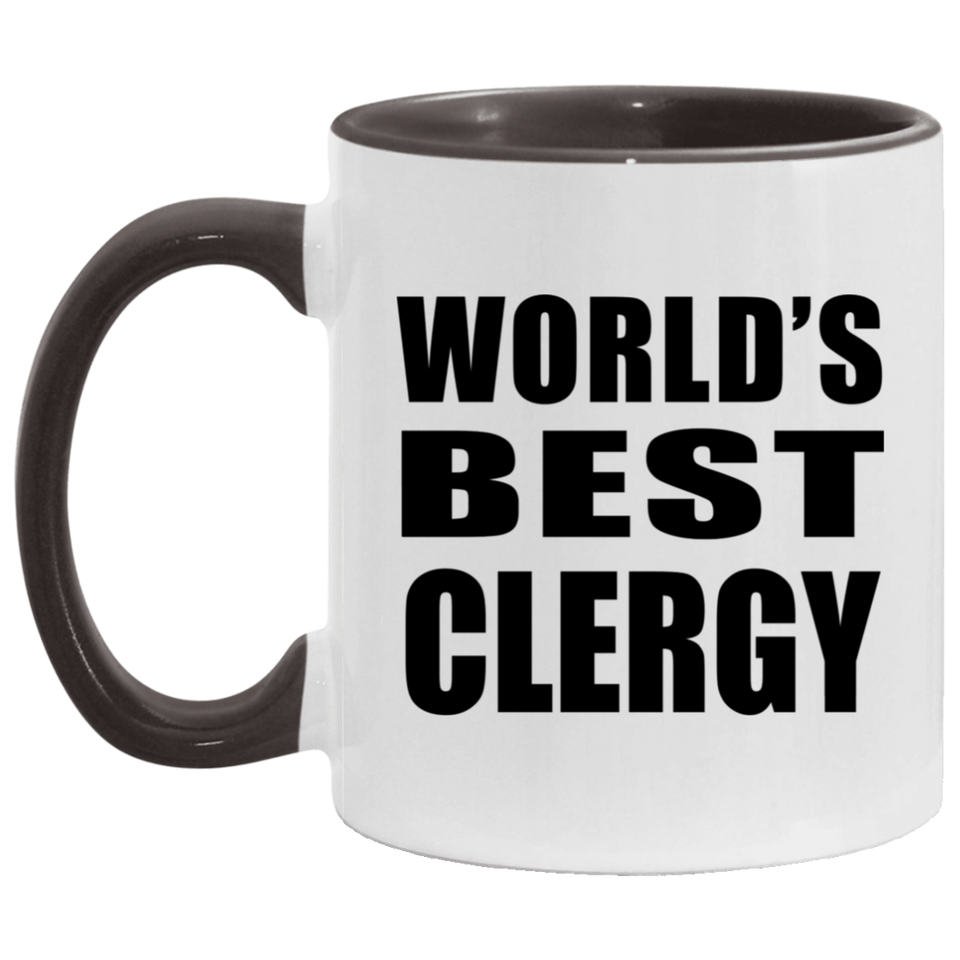 World's Best Clergy - 11oz Accent Mug Black