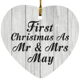 First Christmas As Mr & Mrs May - Heart Ornament F